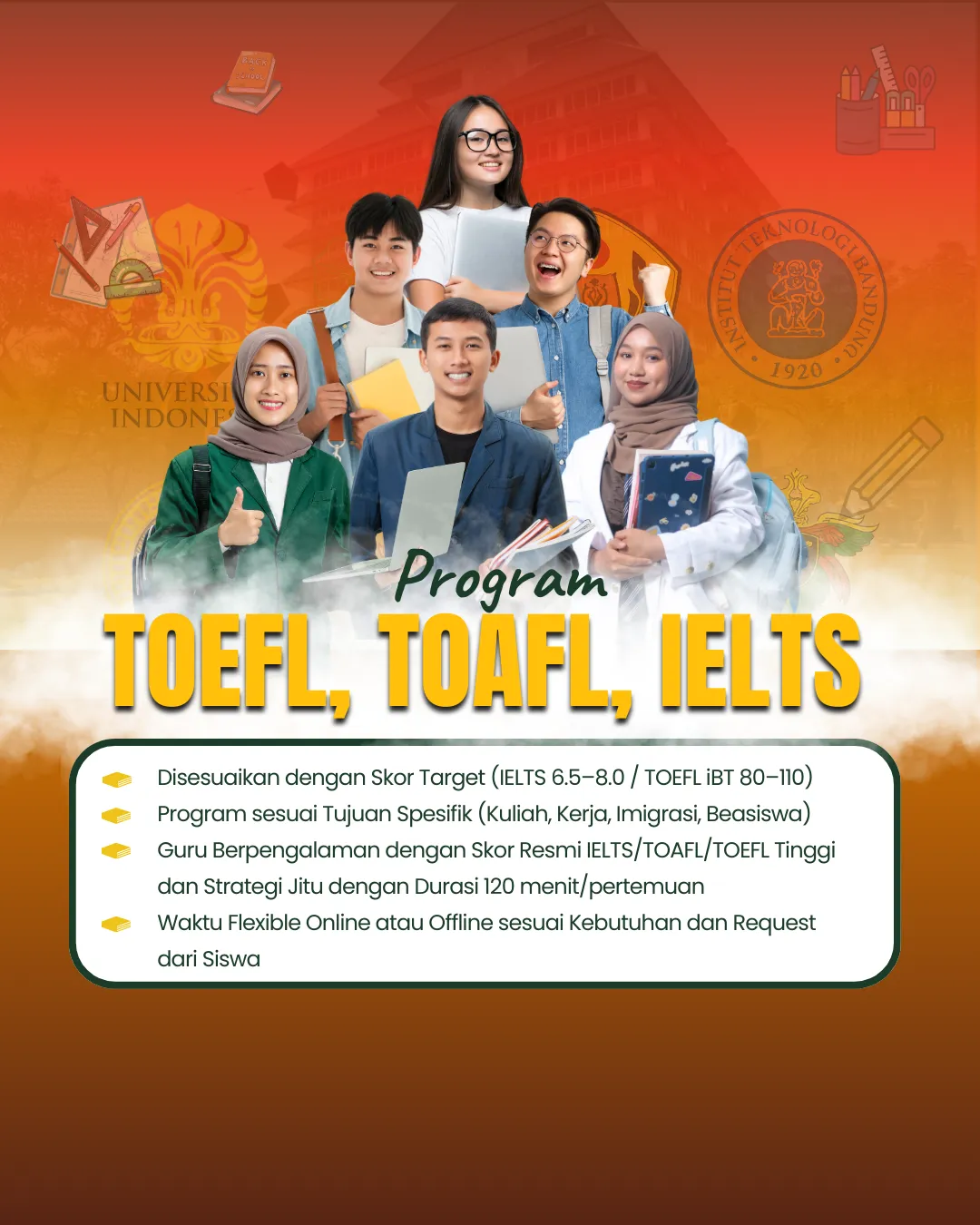 Foto Produk TOEFL, TOAFL, IELTS
